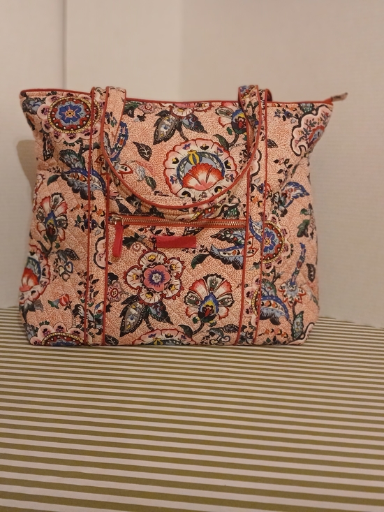 Vera Bradley Handbags - Floral Quilted Tote Bag in Peach Pink
